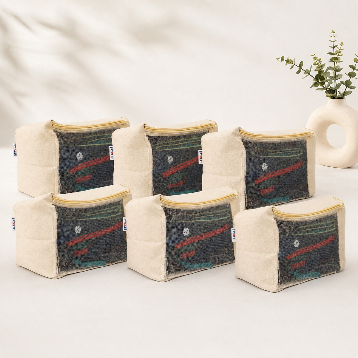 Cotton Canvas Clothes/chaniyacholi Storage Bags (17x14x7) Inches