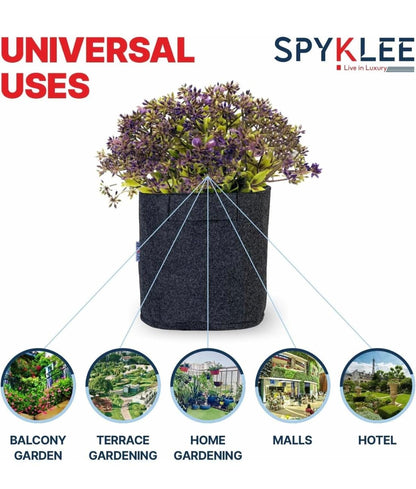Felt Plant Grow Bag - Dark Grey(8X8 Inches)