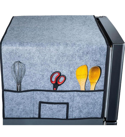 Refrigerator Top Cover with 5 Storage Side Pockets (31*23)Grey