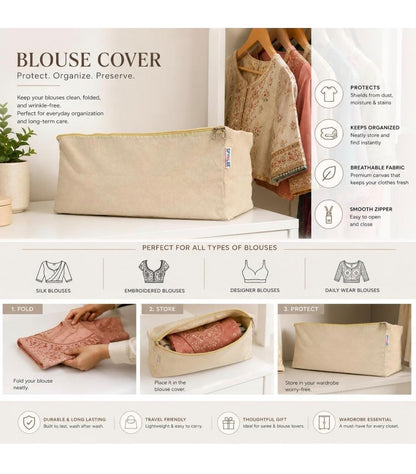Cotton Canvas Blouse Organizer for Wardrobe (38 x 25 x 17) Inches
