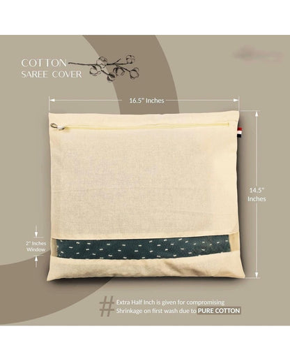 Cotton Saree Covers Set of 3 (16 X 14 Inches) Beige