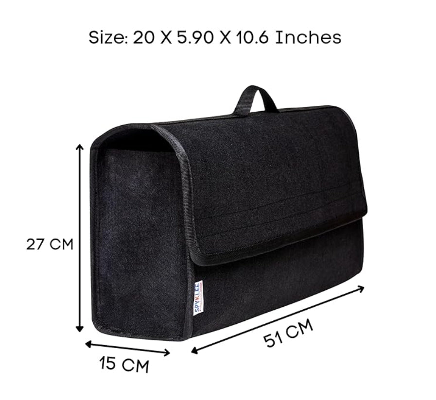 Foldable Car Trunk Organizer for Any Vehicle - Dark Black (Large)