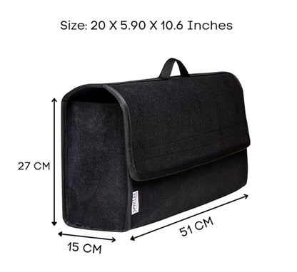Foldable Car Trunk Organizer for Any Vehicle - Dark Black (Large)