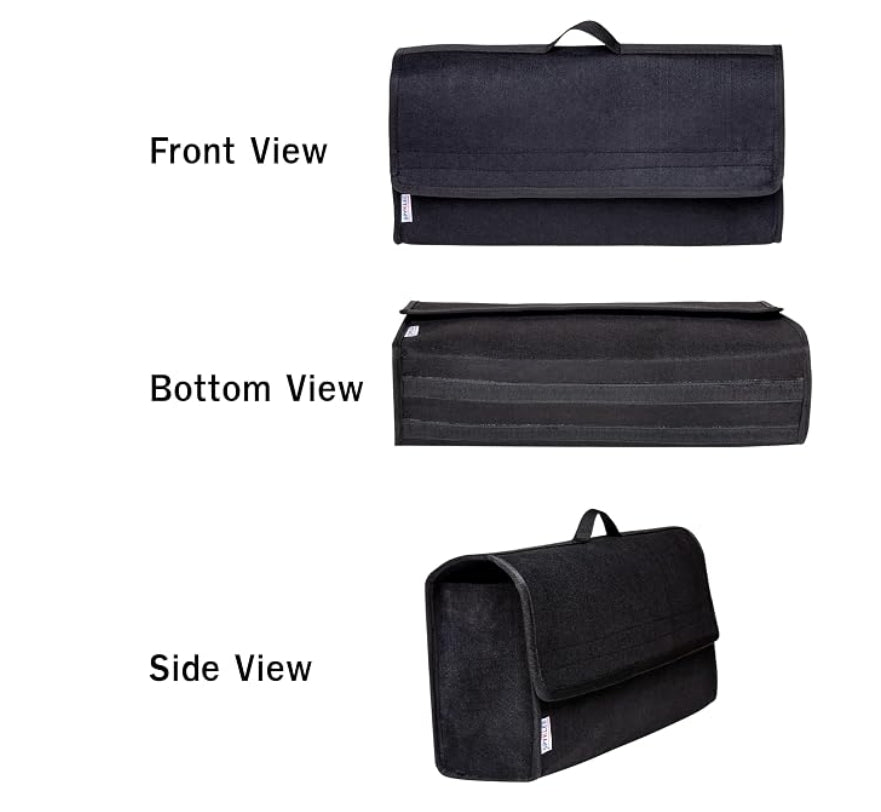 Foldable Car Trunk Organizer for Any Vehicle - Dark Black (Large)