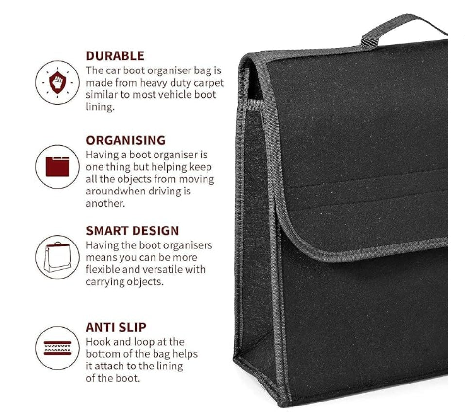 Foldable Car Trunk Organizer - Dark Black (Medium)