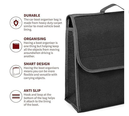 Foldable Car Trunk Organizer - Dark Black (Medium)