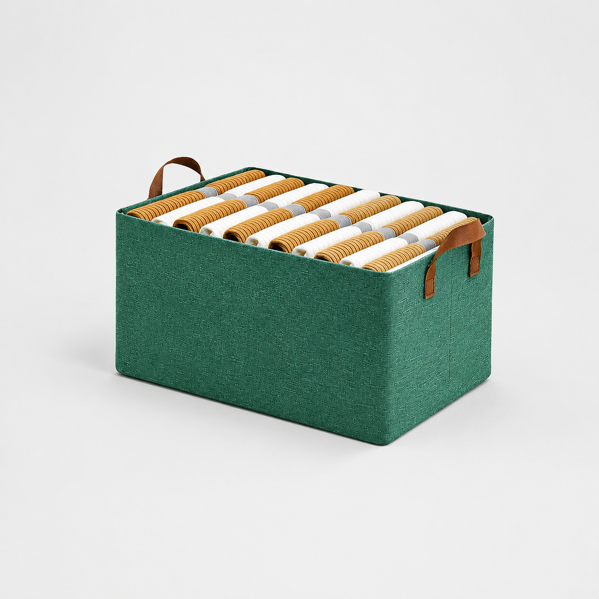 Collapsible Fabric Storage Cubes Organizer (Green)