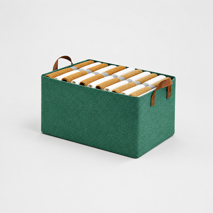 Collapsible Fabric Storage Cubes Organizer (Green)